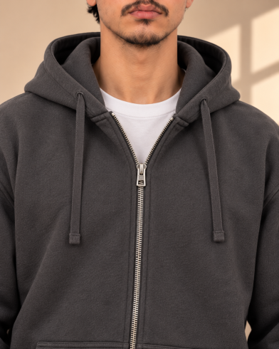 سویشرت ساده خاکستری دیتیل 1